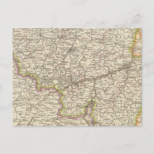 ベルギーとルクセンブルクの地図 ポストカード (正面)