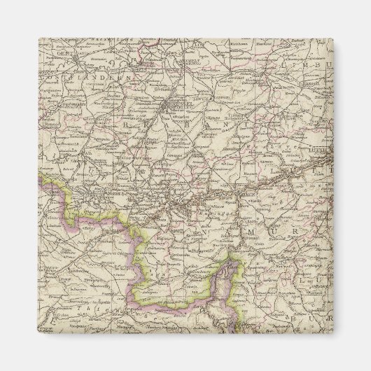 ベルギーとルクセンブルクの地図 マグネット (正面)