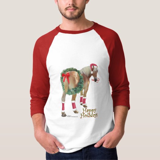ベルギーのばん馬のクリスマスのワイシャツ Tシャツ (正面)