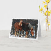 ベルギーのばん馬の挨拶状 カード (黄色い花)