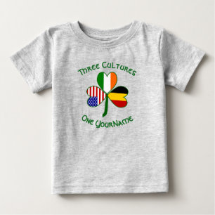 ベルギーのアイリッシュアメリカンシャムロック旗カスタマイズ ベビーTシャツ