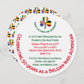 ベルギーのアイリッシュアメリカン シャムロック 誕生日カスタマイズ 招待状 (正面/裏面)