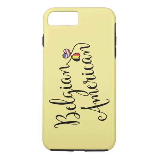 ベルギーのアメリカの絡み合ったハートの携帯電話ケース Case-Mate iPhoneケース (裏面)