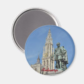 ベルギーのアントワープにあるピーター・ポール・ルーベンスの像 マグネット (正面/裏面)