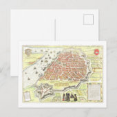 ベルギーのアントワープの古地図 ポストカード (正面/裏面)