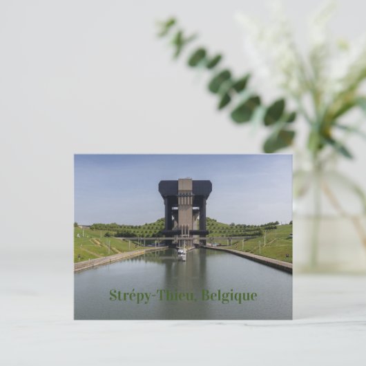 ベルギーのカナルデュセンターとボートリフト ポストカード (スタンド正面)