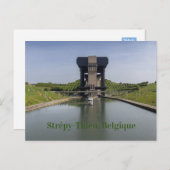 ベルギーのカナルデュセンターとボートリフト ポストカード (正面/裏面)