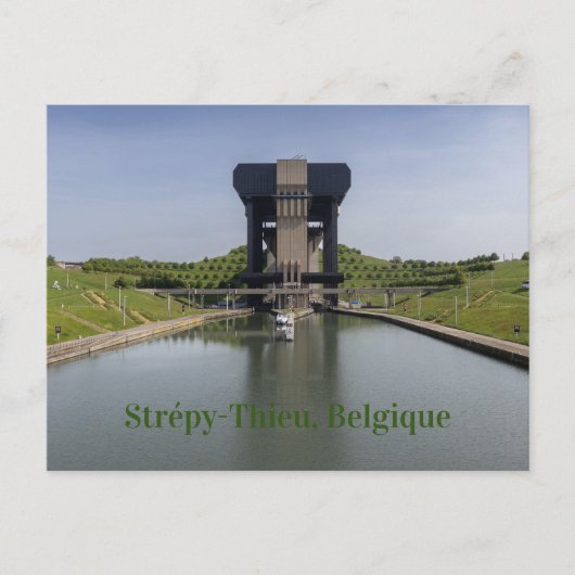 ベルギーのカナルデュセンターとボートリフト ポストカード (正面)