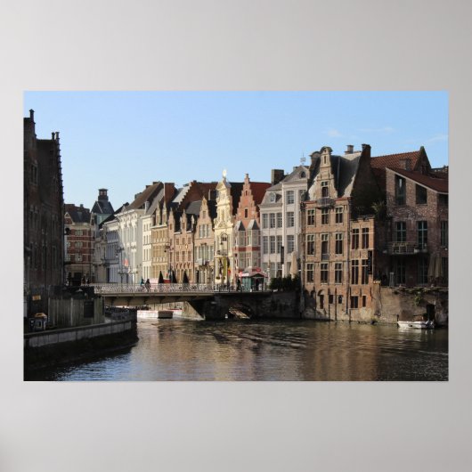 ベルギーのゲントのコーンレイで冬 ポスター (正面)