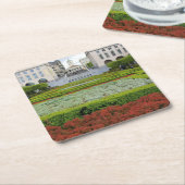 ベルギーのコースター、ブリュッセルの庭園 スクエアペーパーコースター (アングル)
