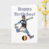 ベルギーのサッカーの誕生日カード カード (黄色い花)