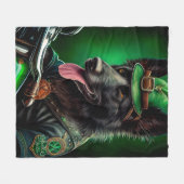 ベルギーのシェパードが自転車を運転する聖パトリックの日 フリースブランケット (正面(横))