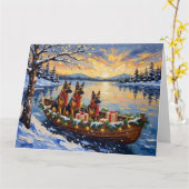 ベルギーのシェパード・テルフューレン クリスマス・ボート・ホリデー カード (黄色い花)