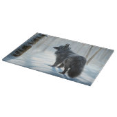 ベルギーのシェプドッグが雪のクリスマスを過ごした カッティングボード (角)