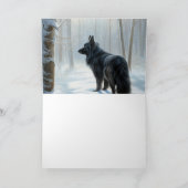 ベルギーのシェプドッグが雪のクリスマスを過ごした カード (内部)