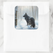 ベルギーのシェプドッグが雪のクリスマスを過ごした スクエアシール (バッグ)