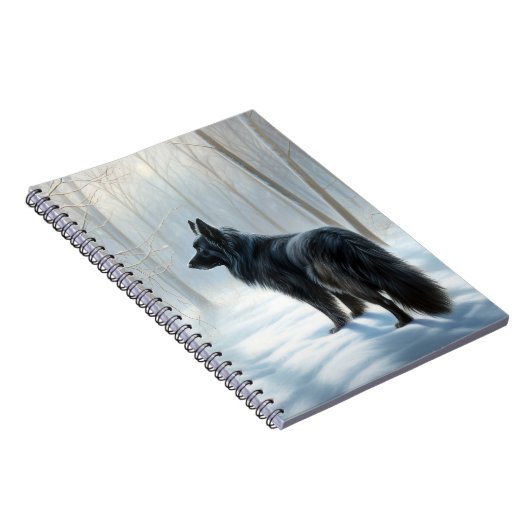 ベルギーのシェプドッグが雪のクリスマスを過ごした ノートブック (右側)