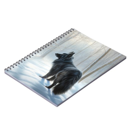 ベルギーのシェプドッグが雪のクリスマスを過ごした ノートブック (左側)