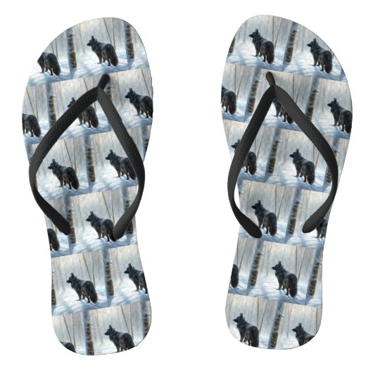 ベルギーのシェプドッグが雪のクリスマスを過ごした ビーチサンダル (ソール)