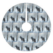 ベルギーのシェプドッグが雪のクリスマスを過ごした ブラッシュドポリエステルツリースカート (正面)