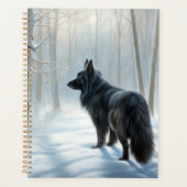 ベルギーのシェプドッグが雪のクリスマスを過ごした プランナー手帳 (正面)