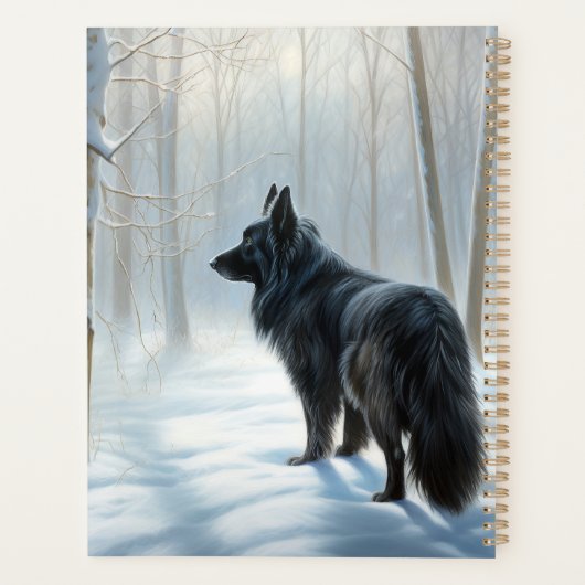 ベルギーのシェプドッグが雪のクリスマスを過ごした プランナー手帳 (裏面)