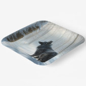 ベルギーのシェプドッグが雪のクリスマスを過ごした ペーパープレート (傾斜あり)