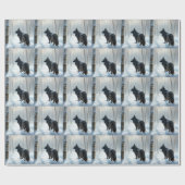 ベルギーのシェプドッグが雪のクリスマスを過ごした ラッピングペーパー (フラット)