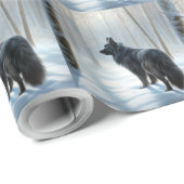 ベルギーのシェプドッグが雪のクリスマスを過ごした ラッピングペーパー (ロールコーナー)