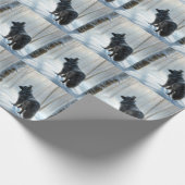 ベルギーのシェプドッグが雪のクリスマスを過ごした ラッピングペーパー (角)