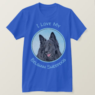 ベルギーのシ絵画ープドッグズ – かわいいオリジナルのドッグアート Tシャツ