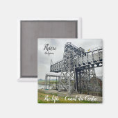 ベルギーのティュー島のボート乗り場 マグネット (正面/裏面)