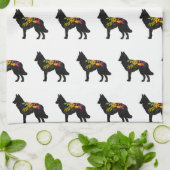 ベルギーのテルヴレンドッグブリードボヘミアンフローラ キッチンタオル (折り畳み)