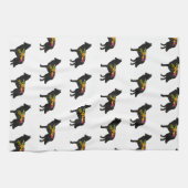 ベルギーのテルヴレンドッグブリードボヘミアンフローラ キッチンタオル (横)