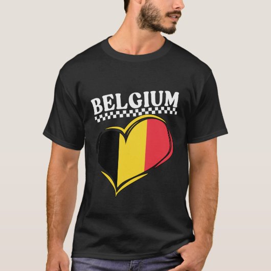 ベルギーのハート Tシャツ (正面)