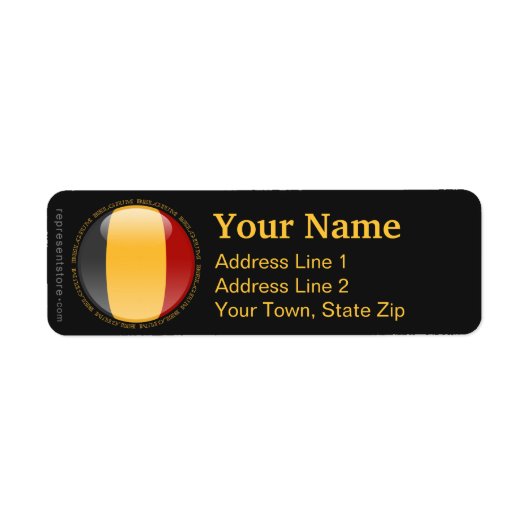 ベルギーのバブル国旗 ラベル (正面)