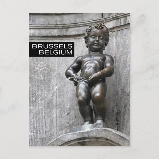 ベルギーのブリュッセルにあるManneken Pis ポストカード (正面)