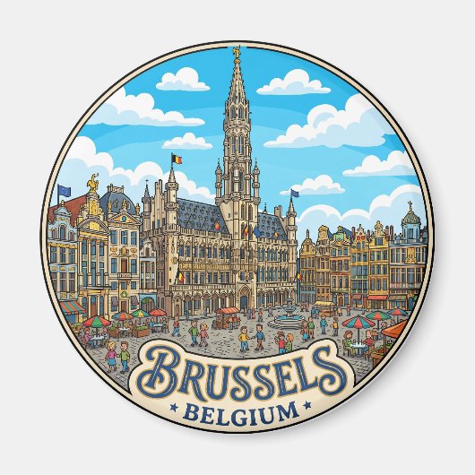 ベルギーのブリュッセルのグラン・プラス マグネット (正面)