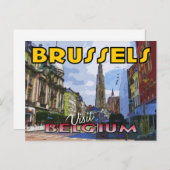 ベルギーのブリュッセルを訪れる ポストカード (正面/裏面)