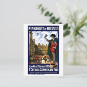 ベルギーのブリュッセルヴィンテージフェアのポスターが復活 ポストカード (スタンド正面)