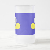 ベルギーのブリュッセル国旗 フロストグラスビールジョッキ (中央)