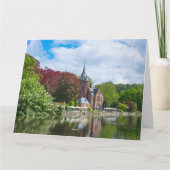 ベルギーのブルージュの湖の近くの小さな城 カード (裏面)