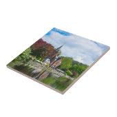 ベルギーのブルージュの湖の近くの小さな城 タイル (側面)