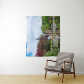 ベルギーのブルージュの湖の近くの小さな城 タペストリー (インサイチュ)