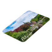 ベルギーのブルージュの湖の近くの小さな城 マグネット (左側)