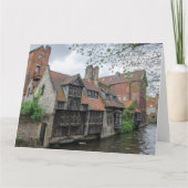 ベルギーのブルージュ旧市街 カード (裏面)