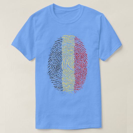 ベルギーのベルギーの指紋認証フラグ Tシャツ (デザイン正面)