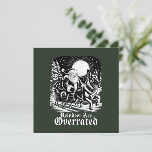 ベルギーのマリノアのクリスマスツリーのトナカイは過大評価されている シーズンカード (スタンド正面)