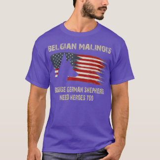 ベルギーのマリノアメリカ国旗のおもしろい犬ギフト Tシャツ