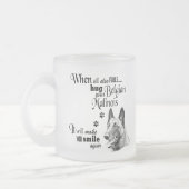 ベルギーのマリノアモダンートのかわいい犬種のスローガン フロストグラスマグカップ (左)